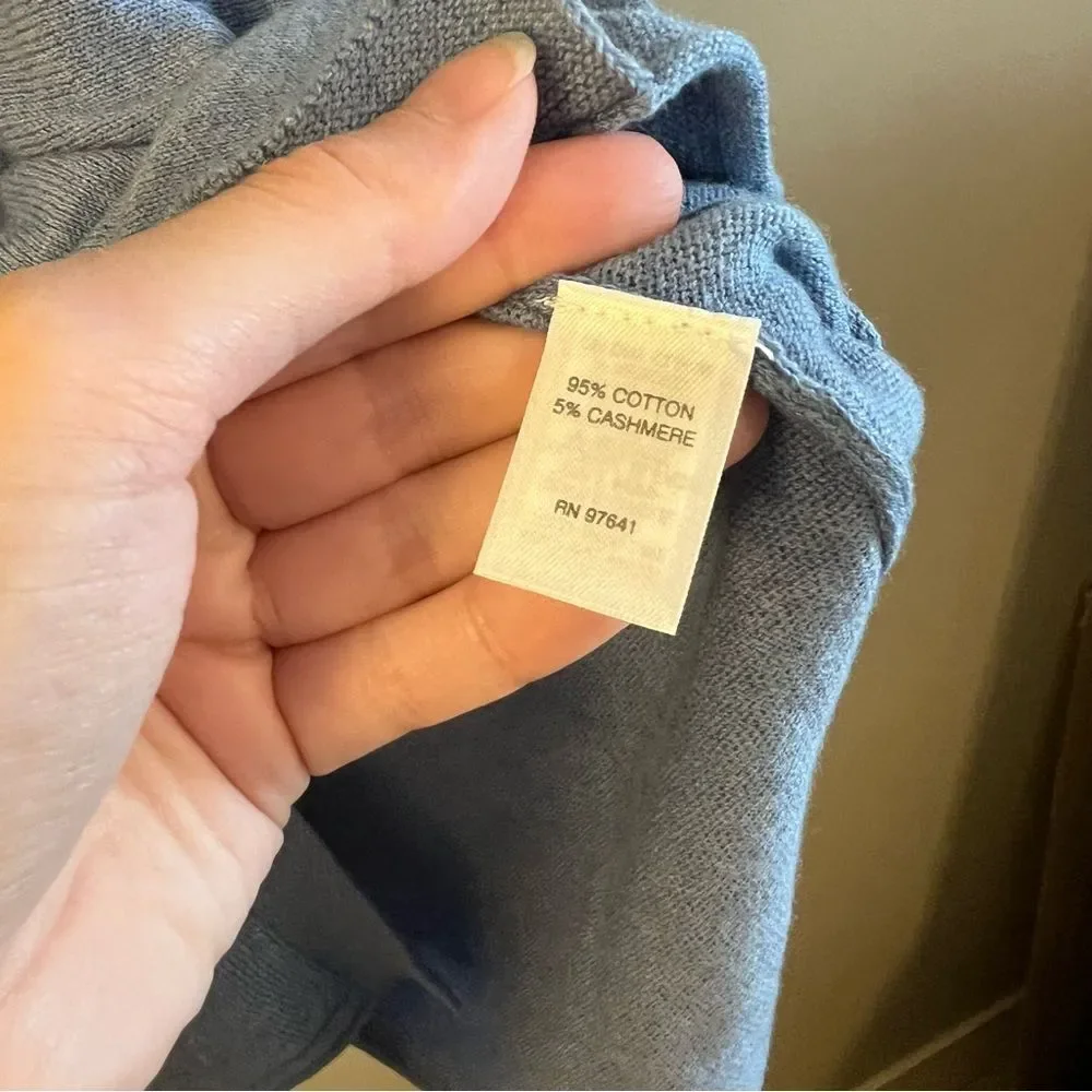 ✨ Pure Jill Women’s‎ Blue Cotton Cashmere Blend Cardigan Sweater Small